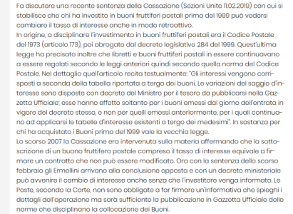 Screenshot_2019-03-12 Buoni fruttiferi postali acquistati prima del 1999 , Cassazione tasso di i.png