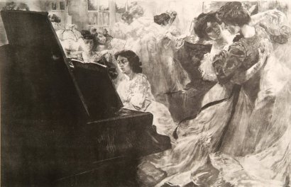 Z  [Jeunes femmes dansant au son du piano]. Vers 1896. Lithographie. 540 x 350. I.F.F. non décri.jpg