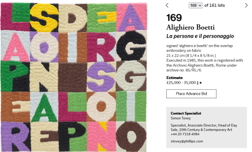 Screenshot 2022-10-08 at 17-48-19 Alighiero Boetti - 20th Century & C... Lot 169 October 2022 Ph.png