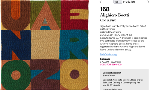 Screenshot 2022-10-13 at 19-40-19 Alighiero Boetti - 20th Century & C... Lot 168 October 2022 Ph.png