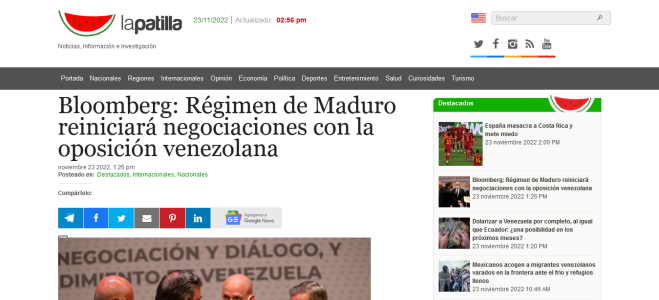 Screenshot 2022-11-23 at 20-12-45 Bloomberg Régimen de Maduro reiniciará negociaciones con la op.png