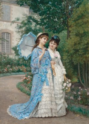 Auguste Toulmouche (1829-1890) - A garden stroll, 1877.jpg